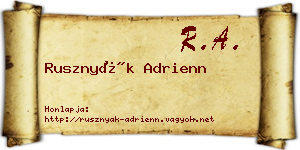Rusznyák Adrienn névjegykártya